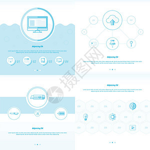 设置4件物品 设计设计设计办公室蓝色图片