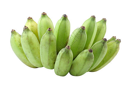 种植绿色香蕉 孤立白种背景皮肤食物黄色宏观热带白色农业背景图片