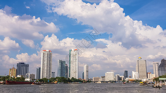 曼谷市风景运输天空天际码头景观摩天大楼商业市中心城市办公室图片