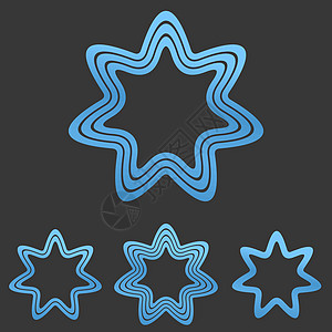 蓝线恒星标志设计集异教徒条纹蓝色星线网络导航明星魔法科学异教图片
