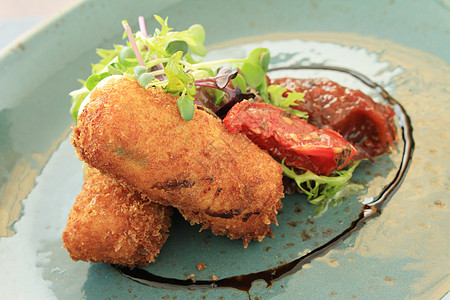 Croquette 土豆起动机午餐食物健康饮食小吃蔬菜图片