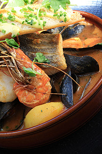 布比拉巴斯鱼土豆马赛动物甲壳午餐盘子肉汤鲜汤食物海鲜图片