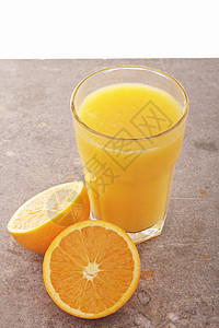 橙汁水果玻璃背景图片