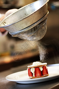 盘式甜点馅饼海绵午餐巧克力水果时间厨师吃饭餐厅烘烤图片