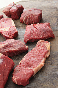 牛肉牛排削减鱼片大理石熨斗牛肉食物屠夫肋眼侧翼午餐牛扒图片