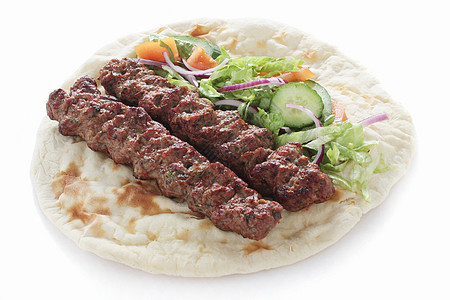 Kebab 包装白色羊肉沙拉香料图片