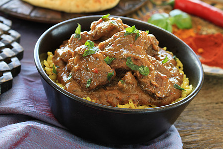 印度咖哩羊肉食物煎饼肉饭餐厅牛肉图片