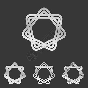 银线星标志设计系列网络七边形金属收藏装饰品身份徽章条纹导航技术图片
