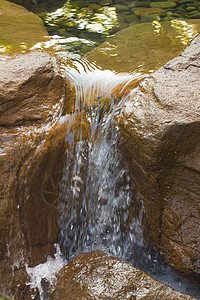 岩石之间的水流森林公园瀑布溪流风景图片