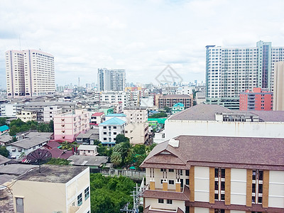 泰国曼谷市风景泰国曼谷蓝色办公室景观公园市中心绿色城市植物旅行天空图片