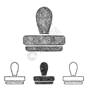 印章图标集 - 草图线艺术图片
