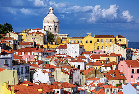 葡萄牙里斯本阿尔法马场景旅游城市全景景观大教堂历史市中心圆顶首都图片