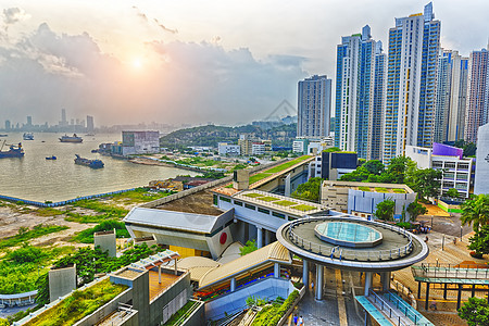 香港公社日落图片