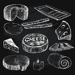 奶酪 图形插图的集合熟食乳酪午餐收藏牛奶团体文化产品食物小吃图片