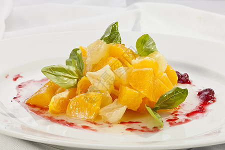 水果沙拉橙色葡萄油叶子营养橘子蔬菜柚子盘子甜点小吃情调美食图片