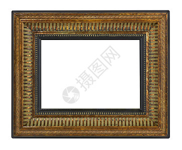 古金板风俗框架古董镜子盒子边界展览金属镜框博物馆背景图片