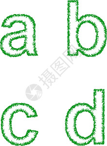 绿草字体集-小写字母 a b c d图片