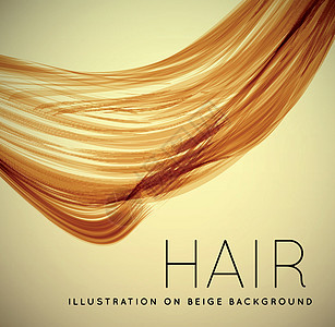 人类长头发的缝合波浪状奢华发型卷曲沙龙海浪女士插图女性曲线图片