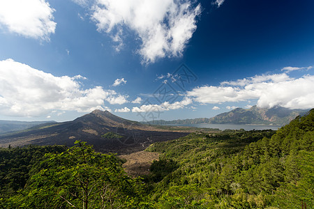 巴图尔火山和巴厘阿贡山历史天空顶峰场景风景吸引力旅游爬坡热带国家图片