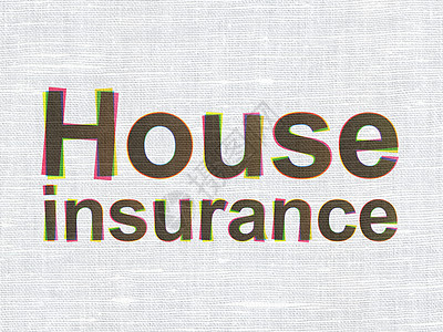 保险概念 关于织物纹理背景的房屋保险图片