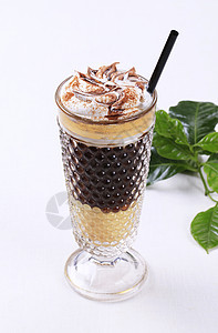 液化咖啡肉桂吸管咖啡热饮奶油玻璃牛奶饮料图片
