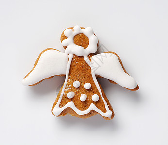 姜饼天使装饰食物白色饼干手工图片