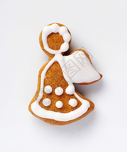 姜饼天使白色装饰食物饼干手工背景图片