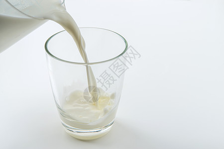 挤奶液体泡沫白色牛奶水杯健康饮食生活方式杯子乳制品饮料背景图片