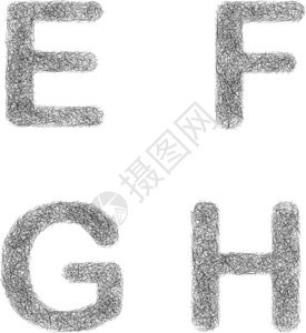 草莓草图字体-字母 E F G H图片