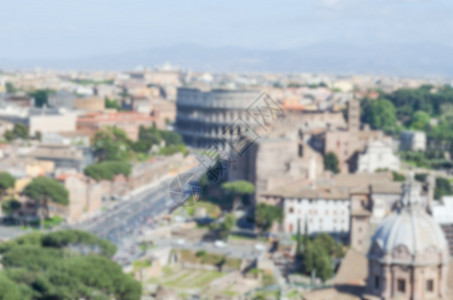Colosseum 和罗马论坛的焦点分散背景 Rom地标考古学历史性建筑旅游剧院体育场帝国角斗士竞技场图片