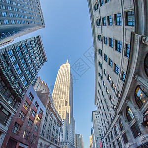 纽约市曼哈顿与摩天大楼街道吸引力城市商业天空全景旅行天线历史性游客图片