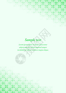 绿页角设计模板企业邀请函花朵花纹角落小册子背景装饰品边界绿角图片
