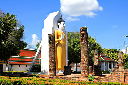 寺 彭世洛 泰国雕塑寺庙废墟宗教佛教徒微笑历史吸引力圣雄旅行图片