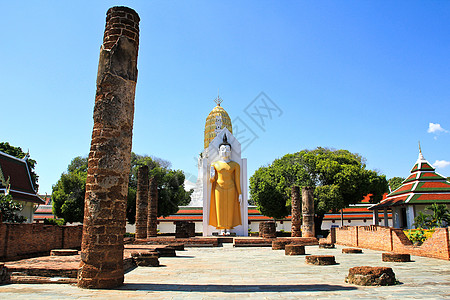 寺 彭世洛 泰国吸引力寺庙雕像花园废墟宗教雕塑地标圣雄佛教徒图片