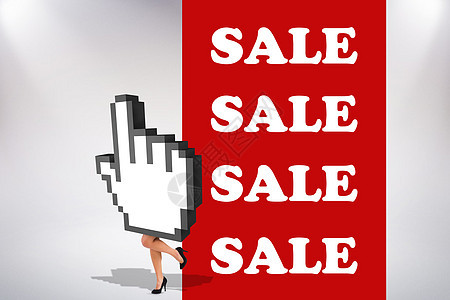光标与腿的复合图像混血老鼠广告折扣女士零售销售购物女性背景图片