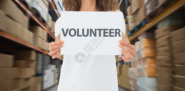 展示海报的志愿人员综合图象服务机构包装义工船运纸板盒仓库福利女性架子图片
