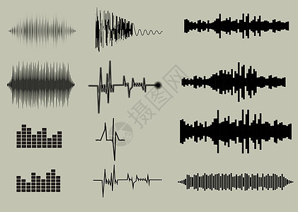 音波设置 音乐背景 EPS 10 矢量文件记录酒吧仪表体积墙纸信号扬声器活力技术波形背景图片