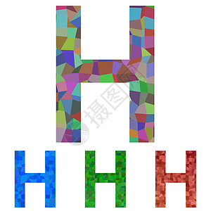 Mosaic 字体设计 - H字母图片