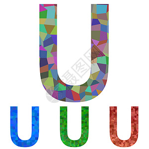 Mosaic 字体设计 - U字母图片