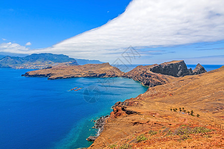 马德拉庞塔多富拉多萨丁哈之家圣卢伦科踪迹地块天空全景爬坡顶峰荒野小路旅行岩石图片