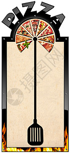 披萨菜单班广告牌食物横幅烘烤火焰烤箱广告午餐插图美食图片