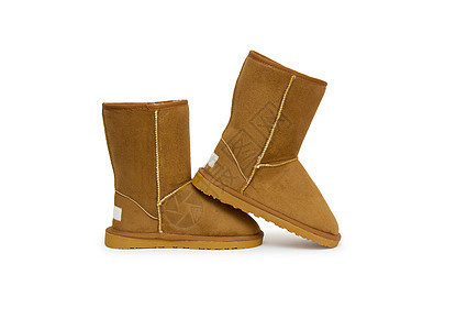时装冬冬靴靴子羊毛羊皮靴橙子雪地靴鞋类棕色图片