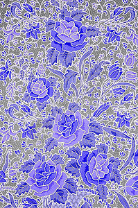 色彩多彩的巴迪布布布背景文化正方形亚麻帆布蓝色对角线棉布手工毛巾材料图片