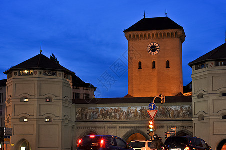 地标 munich 德意志艺术休息建筑旅游历史性蓝色纪念碑雕像天空大厅图片