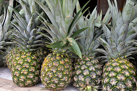 菠萝热带水果白色绿色黄色凤梨饮食植物橙子美食食物果汁图片