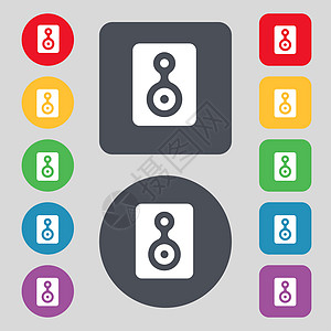 视频磁带图标符号 由12个彩色按钮组成 设计平坦图片