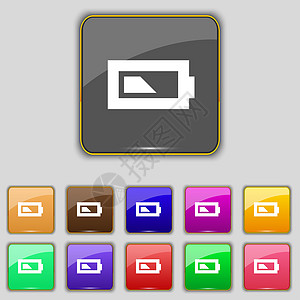 电池半端图标符号 设置为您网站的11个彩色按钮图片