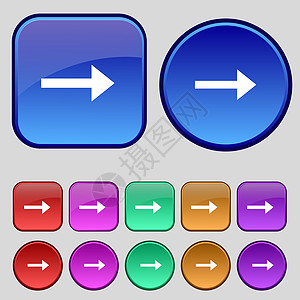 向右箭头 下一个图标符号 一组12个旧按钮用于设计徽章光标海豹标签质量创造力界面菜单网络用户图片