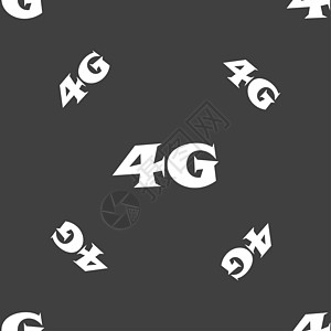 4G 符号图标 移动电信技术符号 灰色背景无缝模式 等等框架互联网标准按钮插图标签数据令牌质量电话图片