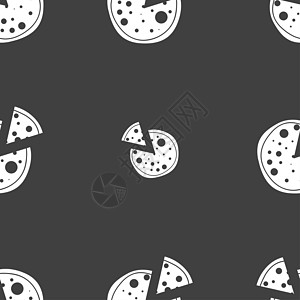 披萨图标 灰色背景上的无缝图案网络烹饪香肠食物餐厅午餐垃圾插图菜单浇头图片